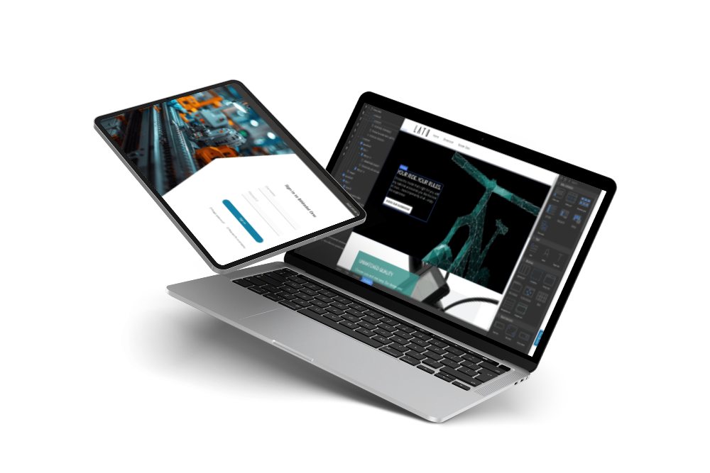 futuristic picture with a man governing some data