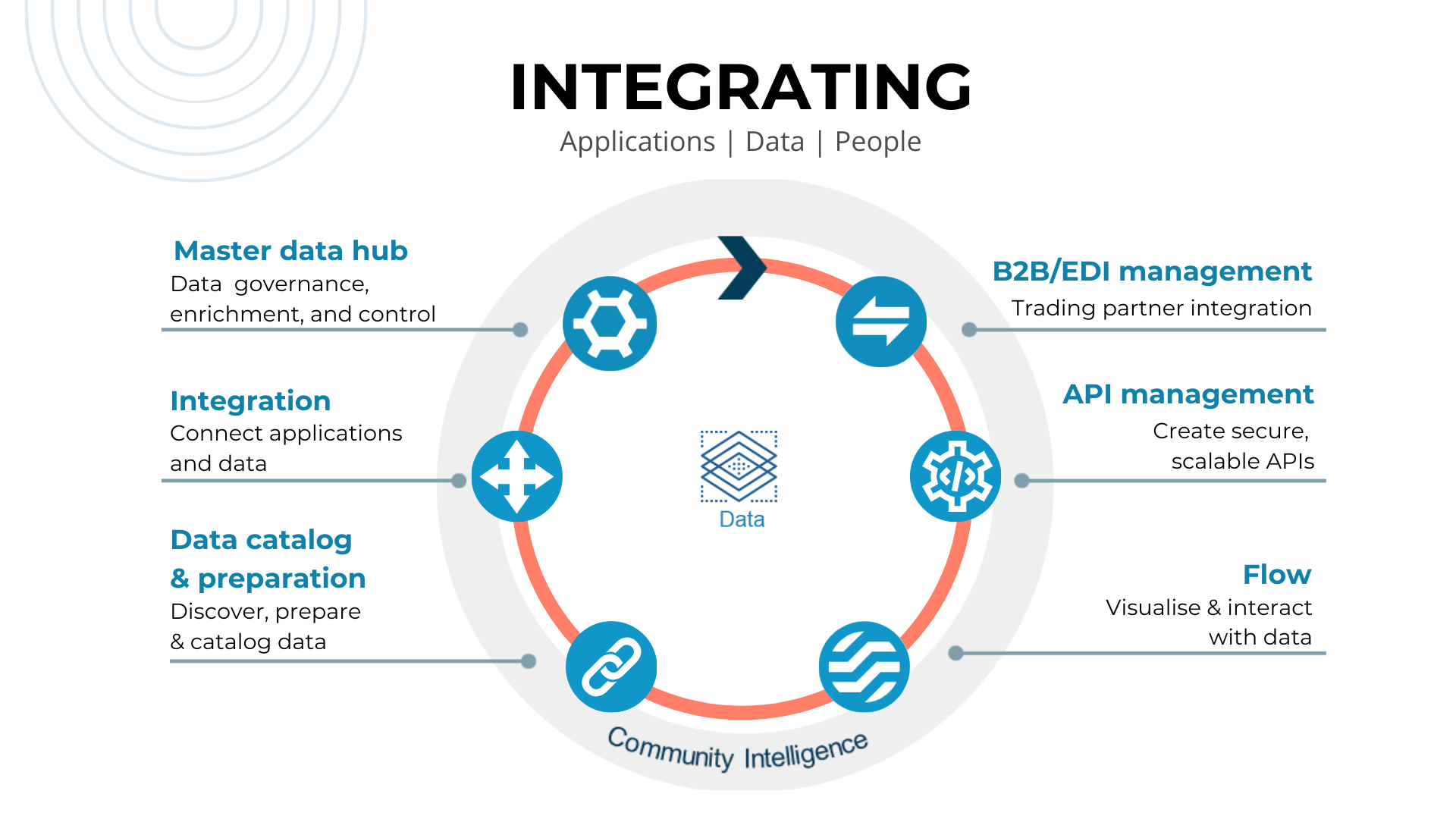 A diagram: the scope of Boomi platform capabilites