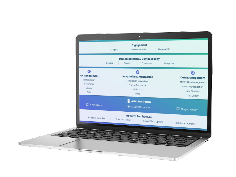 a mockup: view on Boomi platform via a laptop